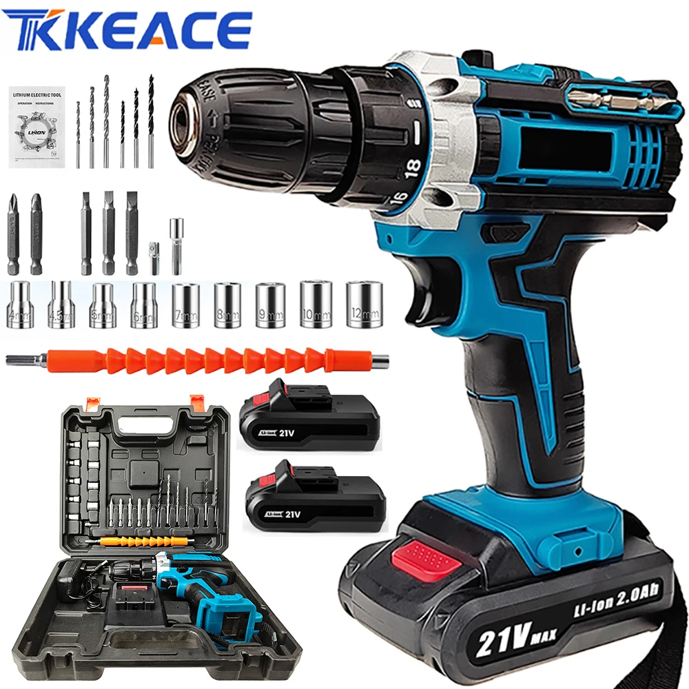 TKKEACE Pacchetto rotolo a batteria da 21 V Driver per screening elettrico Batteria ricaricabile agli ioni di litio con utensile elettrico per driver di luce a LED