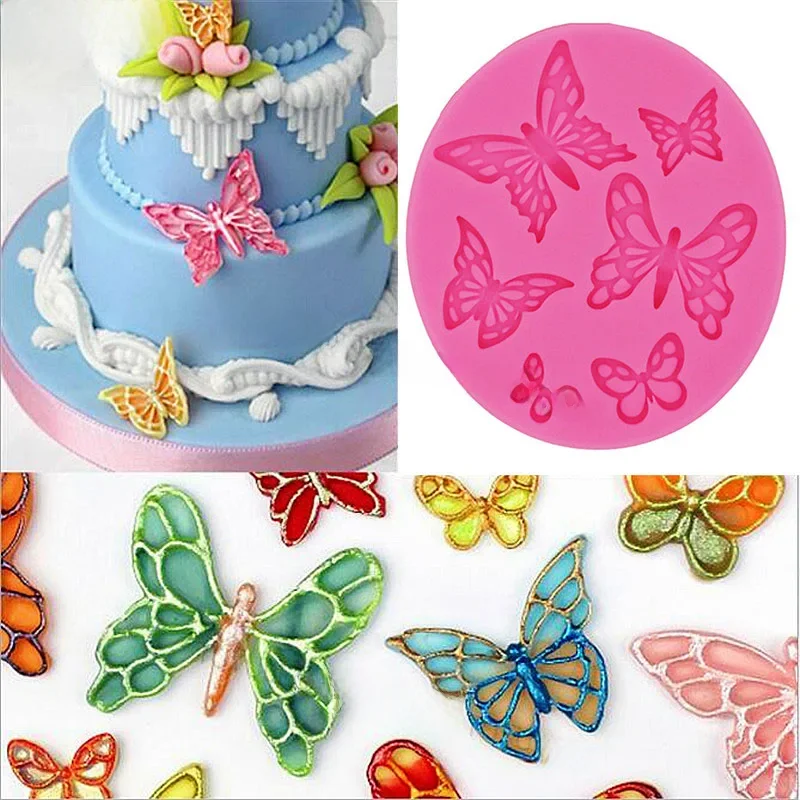 GJ-374 Motyl Silikonowe Formy Flip Formy do Ciasta Narzędzia do Pieczenia Dekoracja Ciast Formy Czekoladowe DIY Formy Kropelkowe — zdjęcie 2