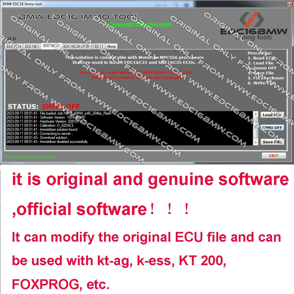 For BMW Immo Tool EDC16 EDC17 EDC15 Removing of CAS EWS System for Diesel EURO3 Engines Ecus Software Immo off for Range Rover