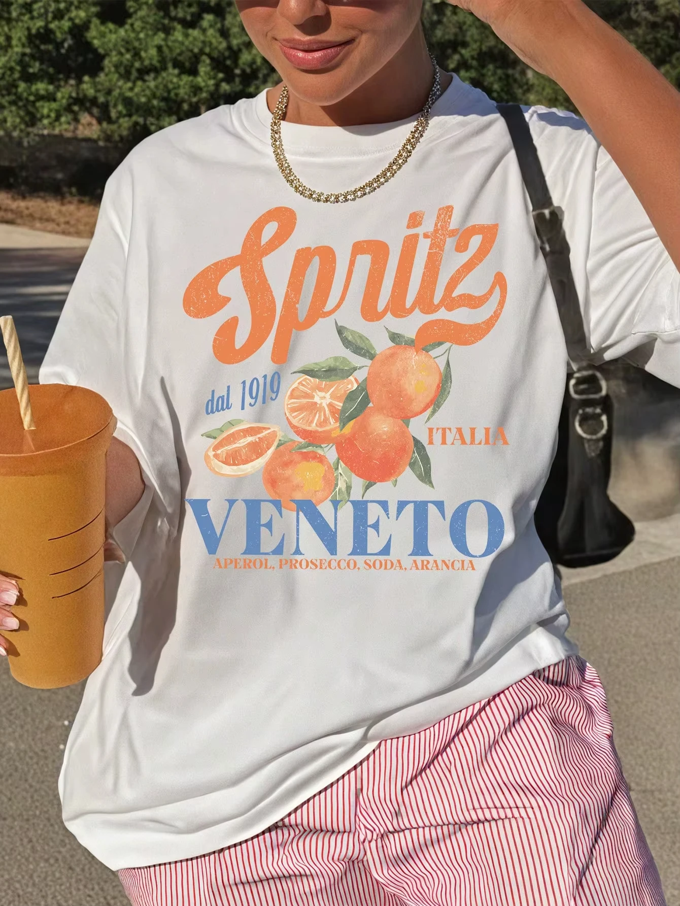 

T-shirt girl print round neck t-shirt short-sleeved casual tops summer Harajuku trend short-sleeved female street trend tops uni