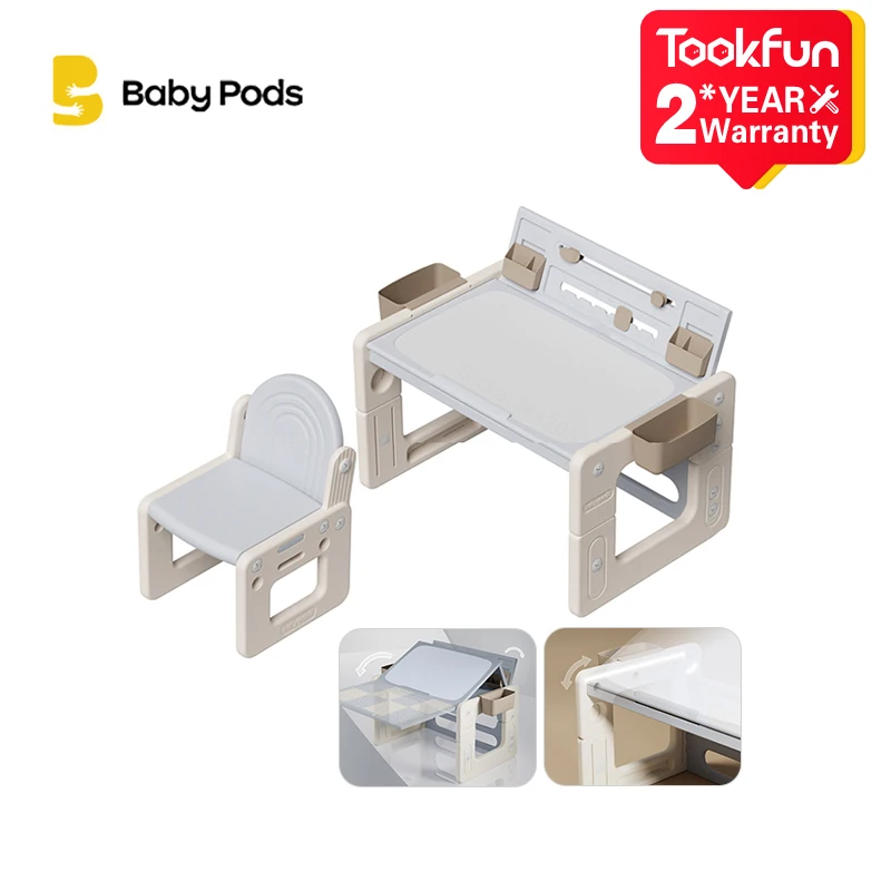 Tookfun Babypods Liftable Children's Desk Chair Baby Game Toy Table Building Block Table Drawing Learning Table And Chair Set