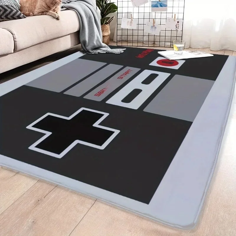 Tapis de zone de jeu imprimé en 3D pour joueur, tapis de sol en cristal antidérapant pour maison, tapis de jeu rétro pour manette de jeu, décoration de salon, cadeau pour ami