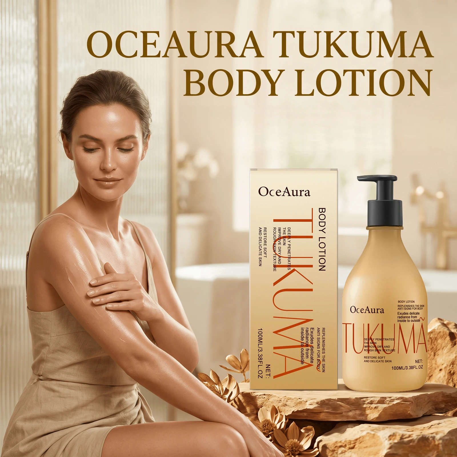 OceAura Shea Butter Body Lotion Deep Hydrating Nourishing Non-greasy Smoothing Skin Elasticity Increased Brightening Body Skincare Cream