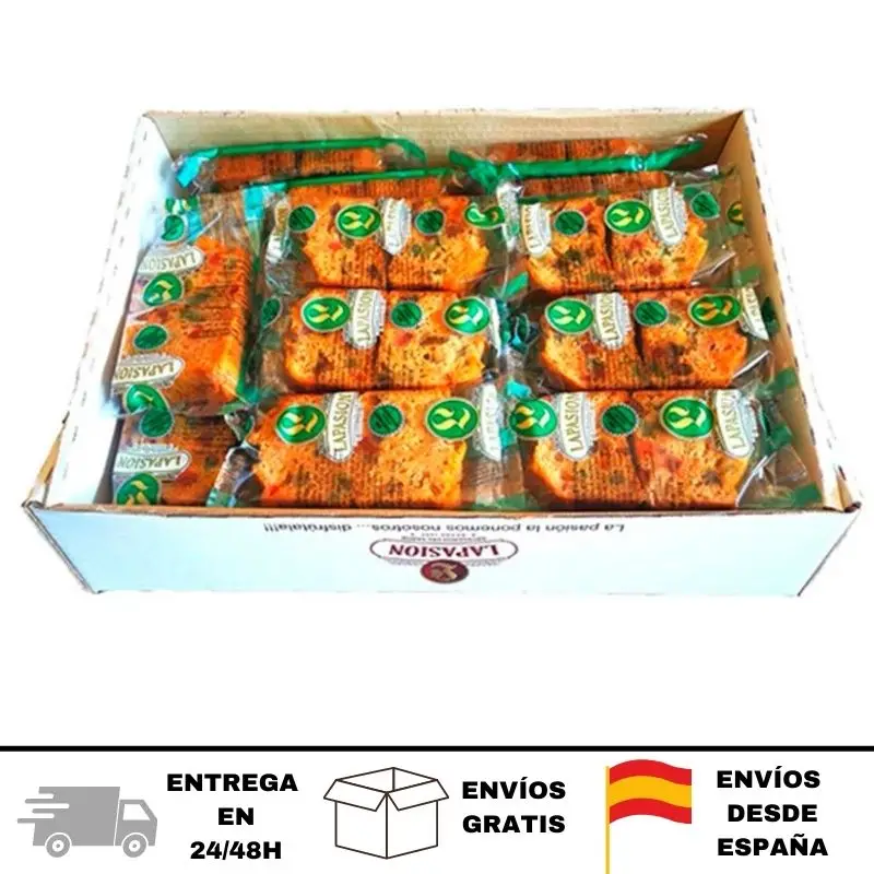 LAPASION - Plum Cake integral con fructosa. Bizcocho con frutas y pasas. Cada paquete contiene 2 piezas.2,5 Kg. Productos de Repostería.