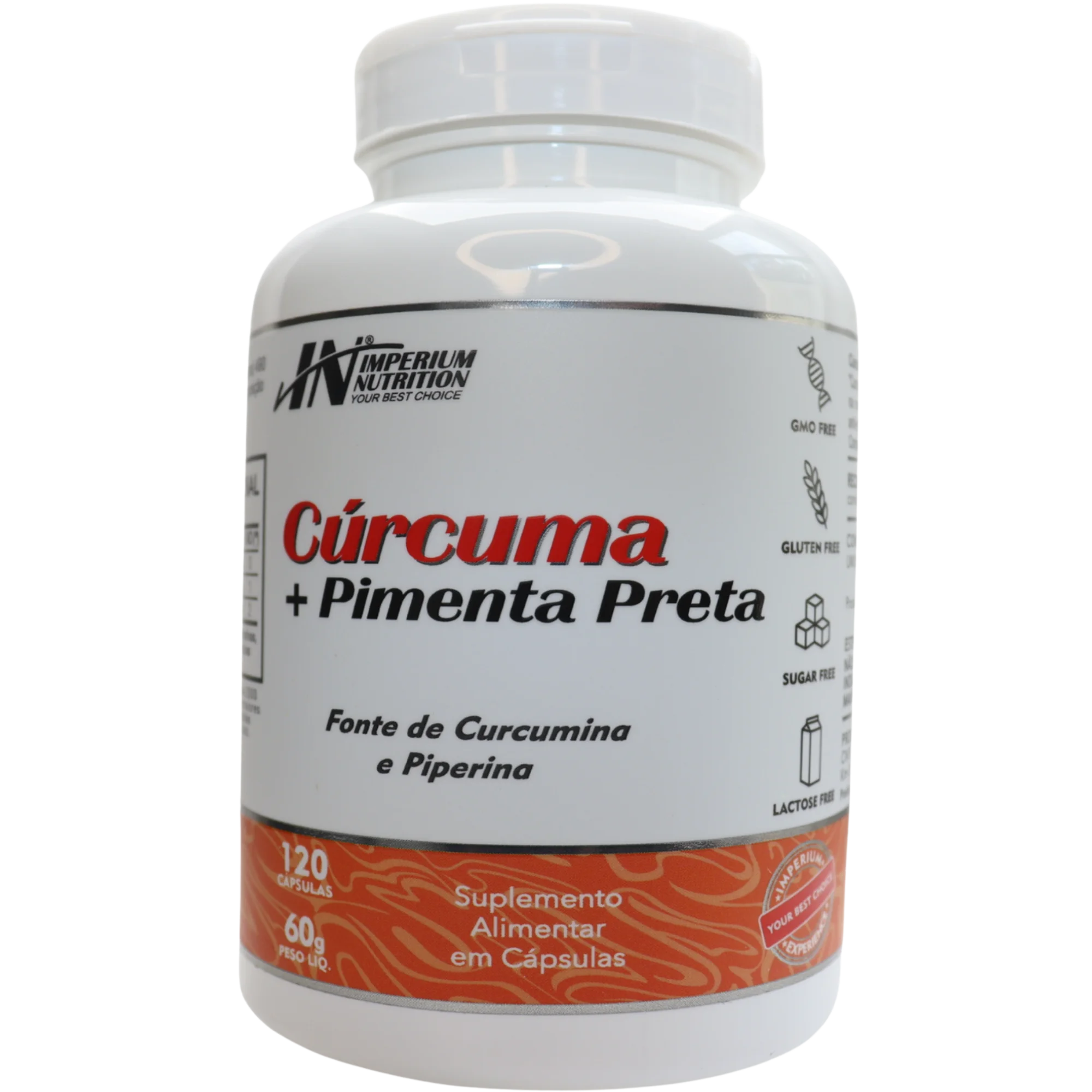 Cúrcuma + Pimenta Preta 120 Cápsulas Imperium Nutrition (Curcuma,Tumeric, Curcumin)