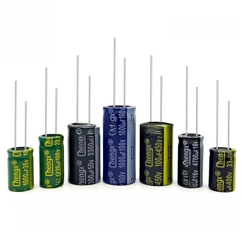 2-50 szt. Aluminiowy kondensator elektrolityczny 6.3V 10V 16V 25V 63V 100V 400V wysokiej częstotliwości niskie ESR 47UF 330UF 470UF 1000UF 2200UF 20% — zdjęcie 2