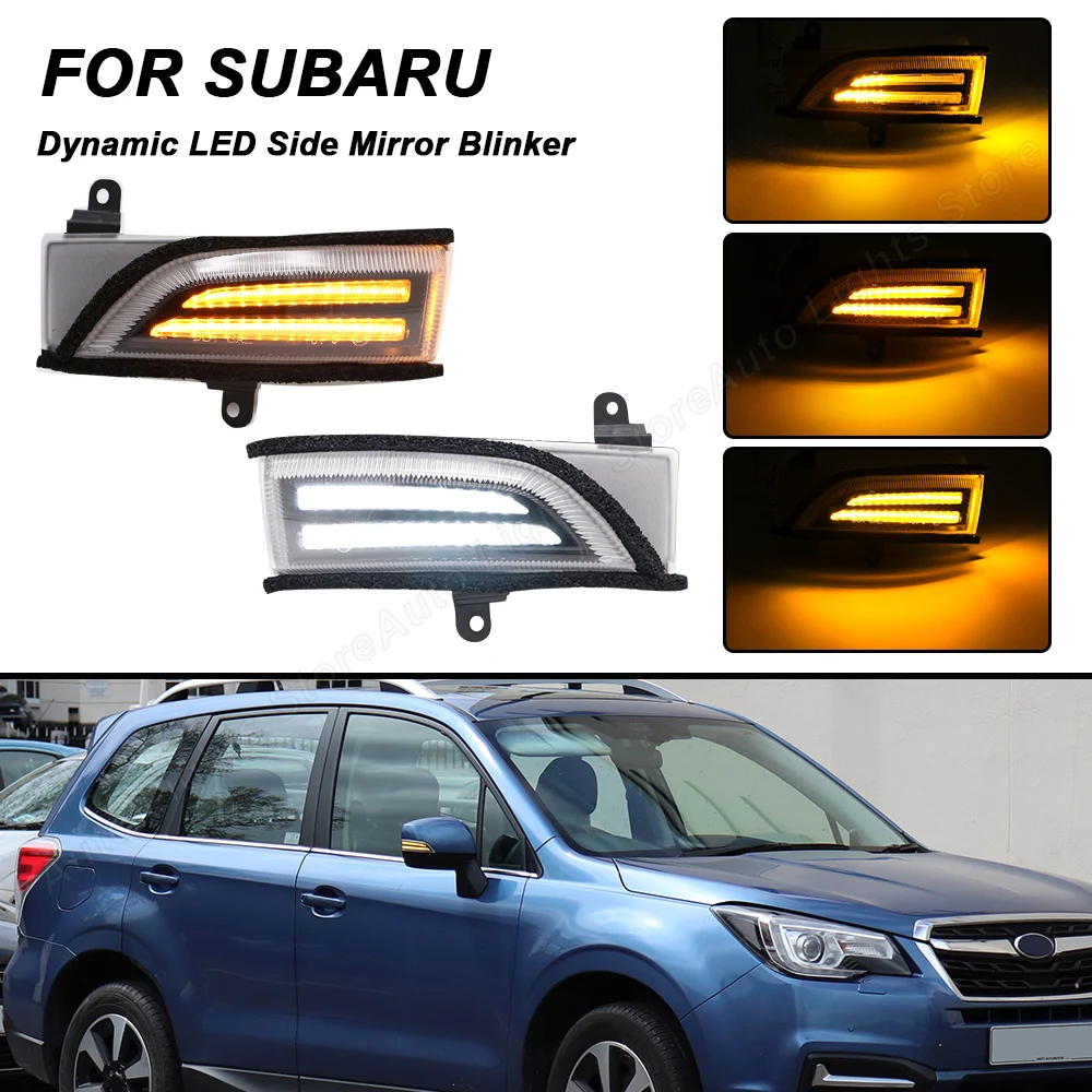 2pcs LED Side Mirror Blinker Lamp For Subaru Forester Crosstrek Impreza Legacy Outback WRX STI Dynamic Turn Signal Lights