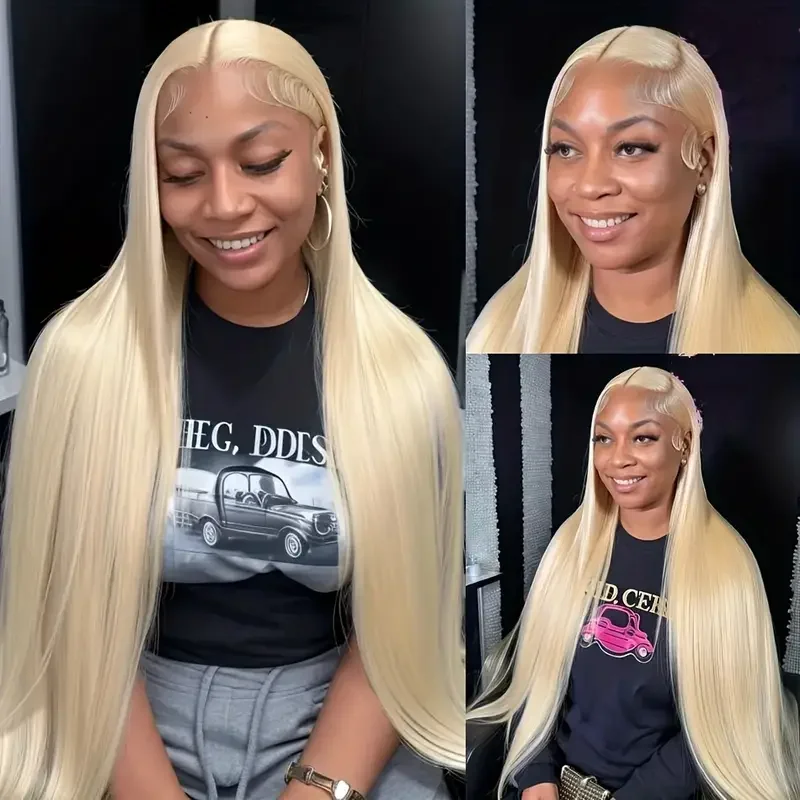 613 Blonde 13x4 Lace Front Wig Human Hair Straight 13X6 HD Transparent Lace Frontal Wigs Straight Human Hair Blonde Wig