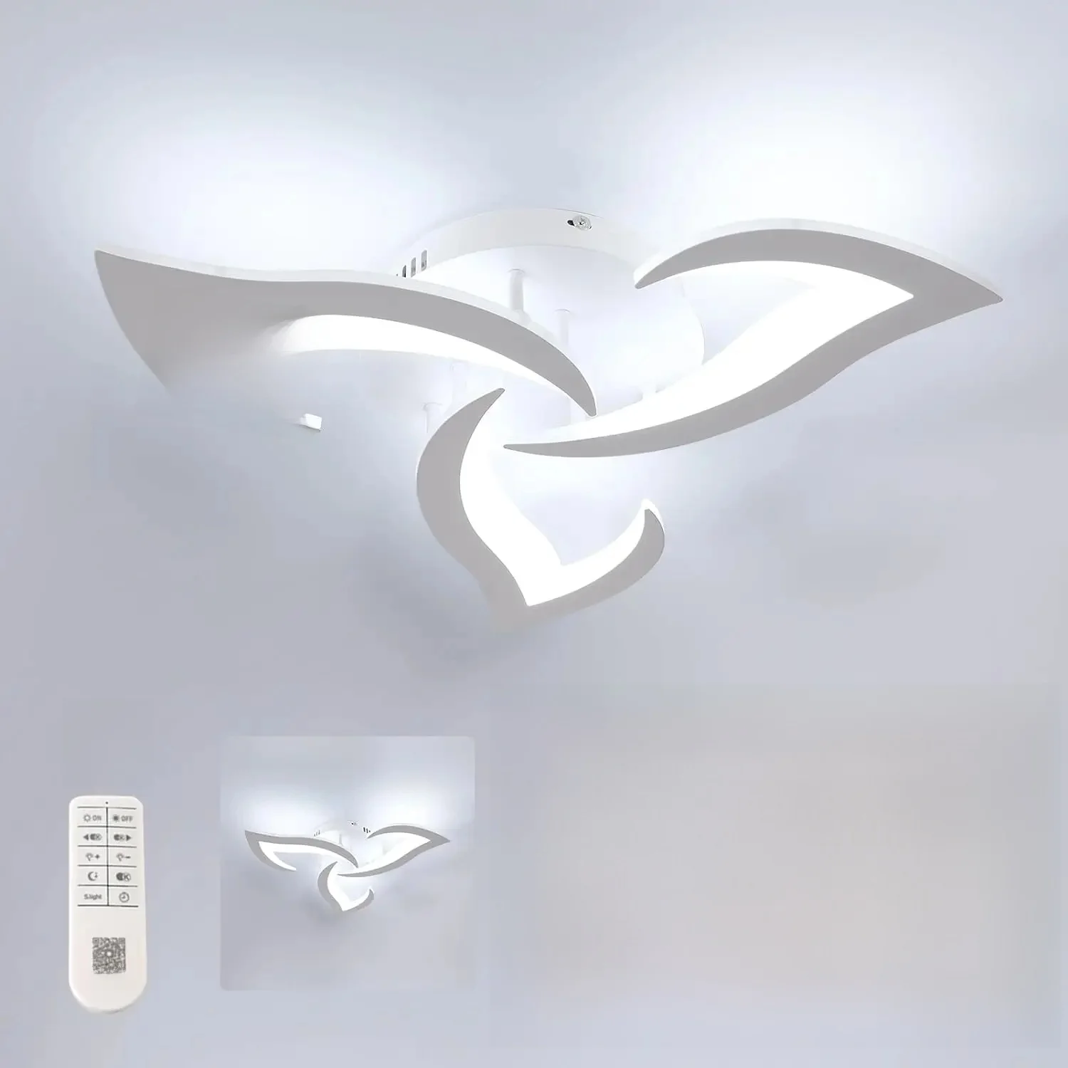 Dimmable LED Ceiling Light, 35W 4000LM Modern Ceiling Lamp with Telecommande/APP, 3000k-6500k Φ58cm, Créatif Pétales Design Lumi