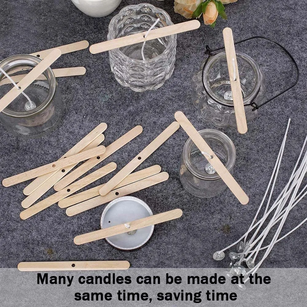50Pcs Wooden Candle Wicks Holder Candle Making Tool Candle Wicks Centering Device DIY Candle Accessories Handmade Crafts