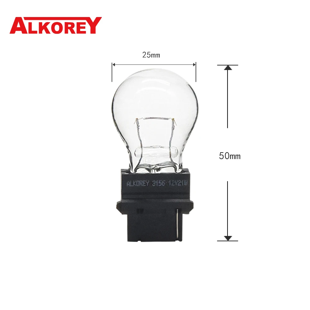 Alkorey 10 Chiếc 3156 3157 T25 12V 21W 12V 21/5W Bên Ngoài Nhan bóng Đèn Halogen Đèn Phanh Hổ Phách Trắng Đuôi Đèn