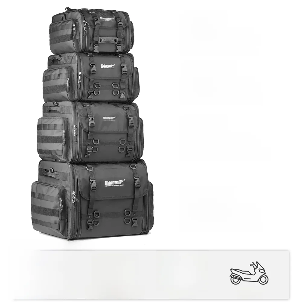 AliExpress Rhinowalk Motorcycle Bag 26L/45L/60L/80L Waterproof Large Capacity Expandable Motor Tail Back Seat Bag Luggage With Rain Cover
