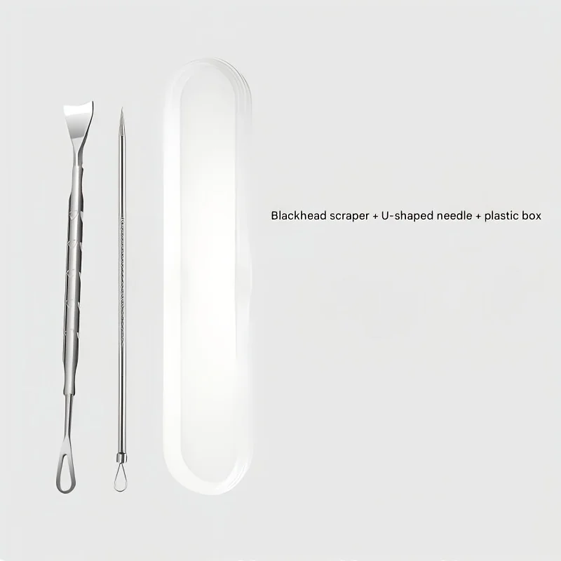 2-piece Comedone Extractor Set + Blackhead Remover Dual-Head Design, Blackhead and Pimple Picking Tool, Facial Cleansing Tool