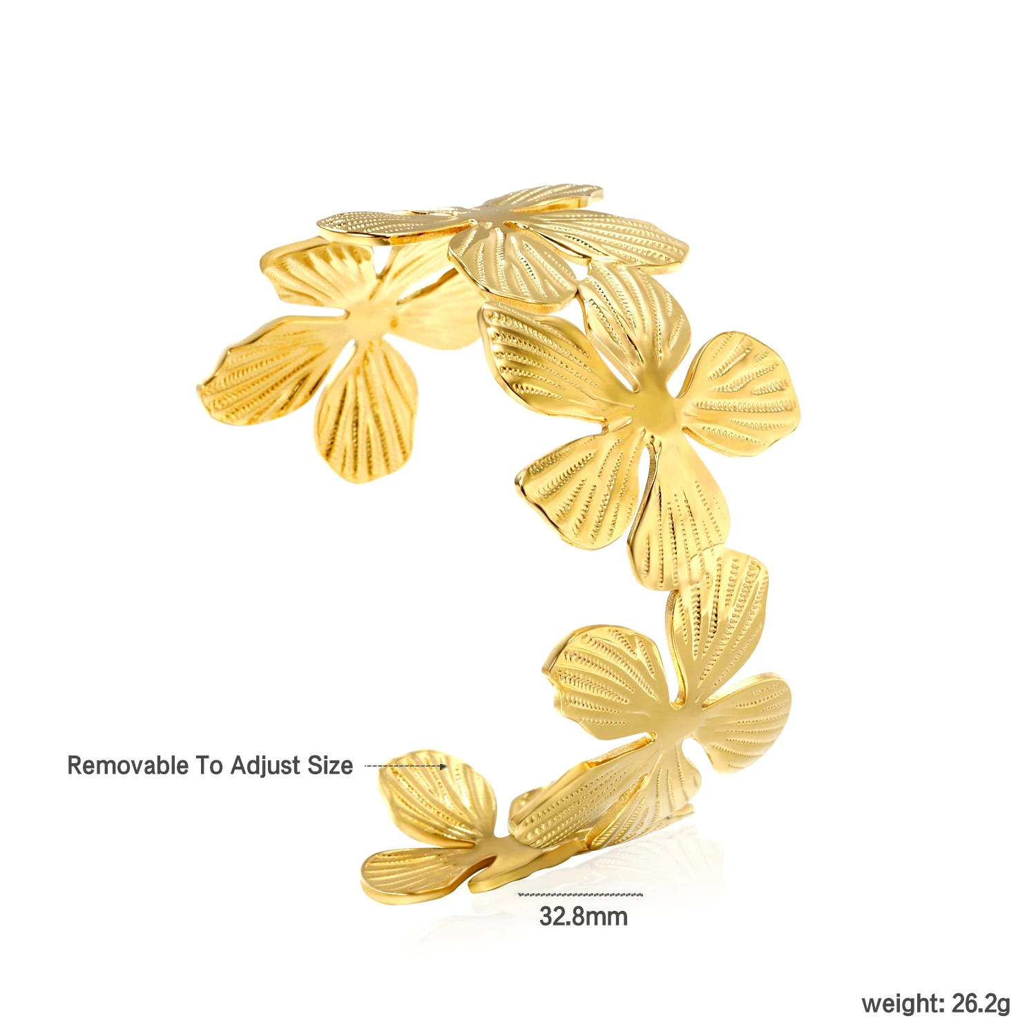 LUXUKISSKIDS Glossy 18K Gold Plated Stainless Steel Thick Bangles