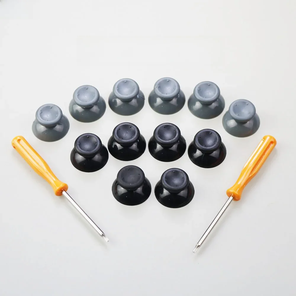 Capuchons de pouce de manette analogique 3D avec outil, noir et gris, pièces de réparation de manette de jeu, Xbox 360, X Box 360, nouveau, ensemble de 7 pièces