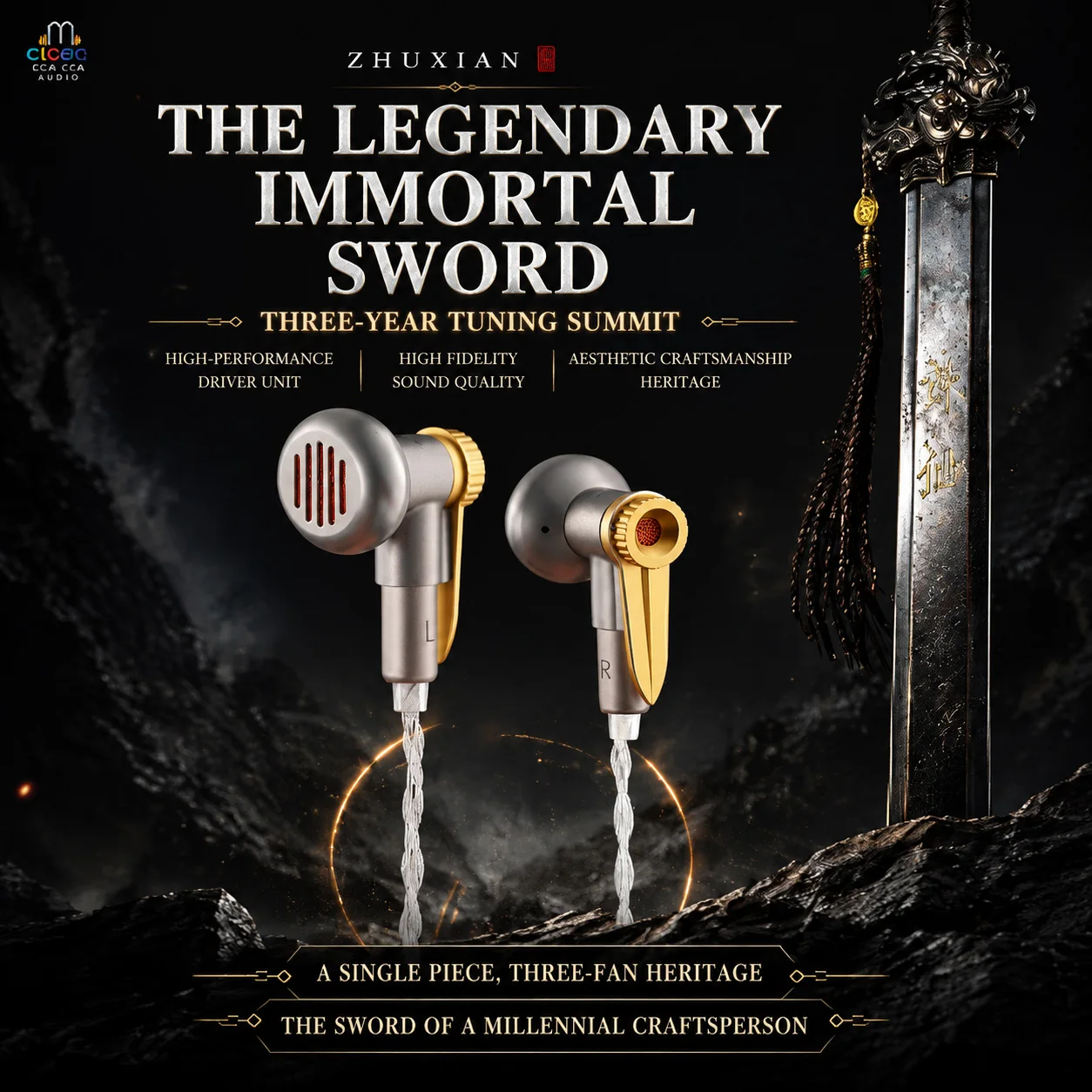 QIGOM Zhuxian S7000 HiFi Wired Flat-head Earbud 3-Driver In-Ear Monitor IEM 8-Core Silver Plated Cable 3.5mm 4.4mm Balanced Plug