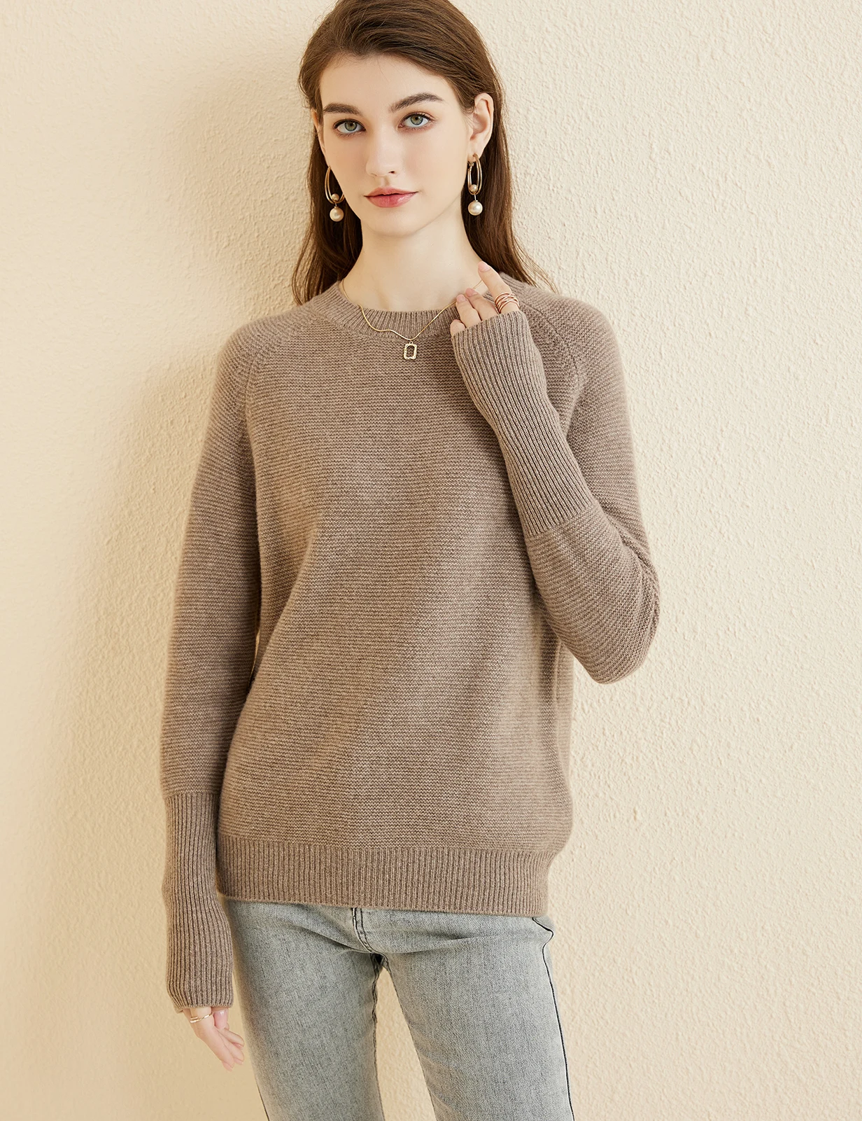 Women's Sweater 100% Merino Wool Sweater 2023 Fall Winter Warm Soft Casual Crewneck Top Long Sleeve Knit Pullover Women Clothing
