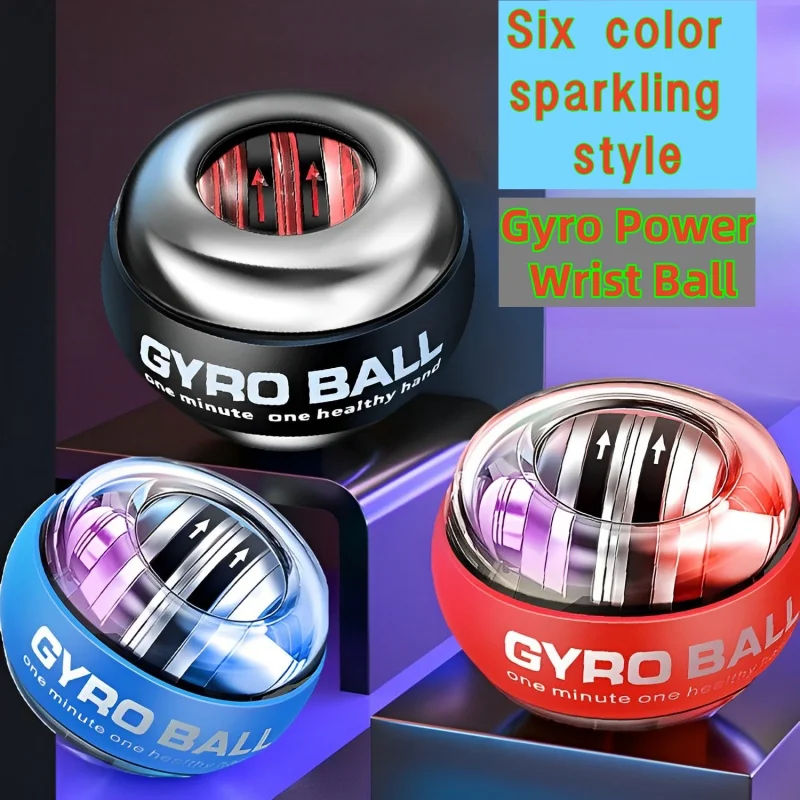 LED Wrist Ball Power Trainer Ball Auto-Start Gyroscopic Arm Hand Forearm Exerciser Power Wrist Gyro Ball Sport Fitness Equipment