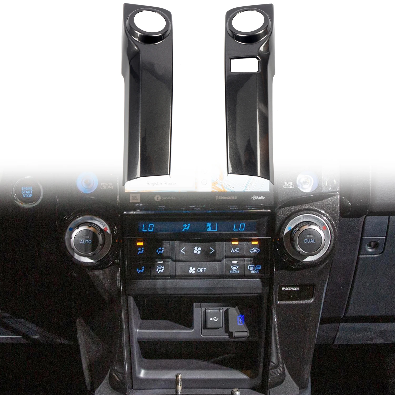 

Fit For Toyota 4Runner 2014-2022 Car Accessories ABS Dashboard Console Engine Start-Stop Button Cover Trim 2pcs