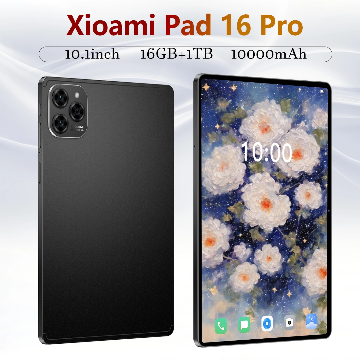 

2025 Новый популярный оригинальный планшет Pad 16 Pro, глобальная версия, 10,1-дюймовый HD Android 15 16 ГБ + 1 ТБ, 10000 мАч, 5G, планшеты с двумя SIM-картами, Wi-Fi, GPS