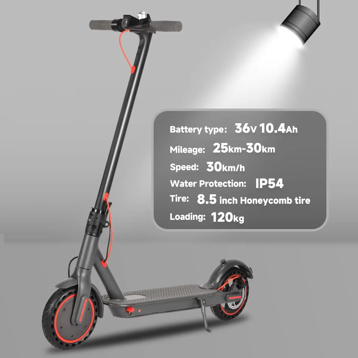 SUNNIGOO Elektrische scooter voor volwassenen 36V 10,4Ah 350W Motor 30KM Lange afstand 30KM/H 8,5 inch massieve banden Opvouwbare Smart APP EScooter