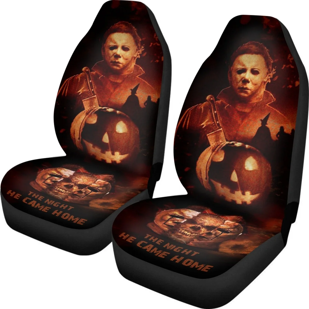 Horror Movie Michael Myers Car Interior Seat Cover 2Pcs Anti-Slip Front Seat Cover Auto Seat Protector for Trucks Easy Intall