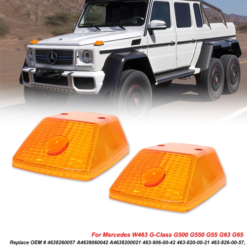 Yellow Front Wing Turn Signal Blinker Housing Corner Light Cover For Benz W463 G-Class G500 G550 4x4 G55 G63 G65 AMG 1990-2018