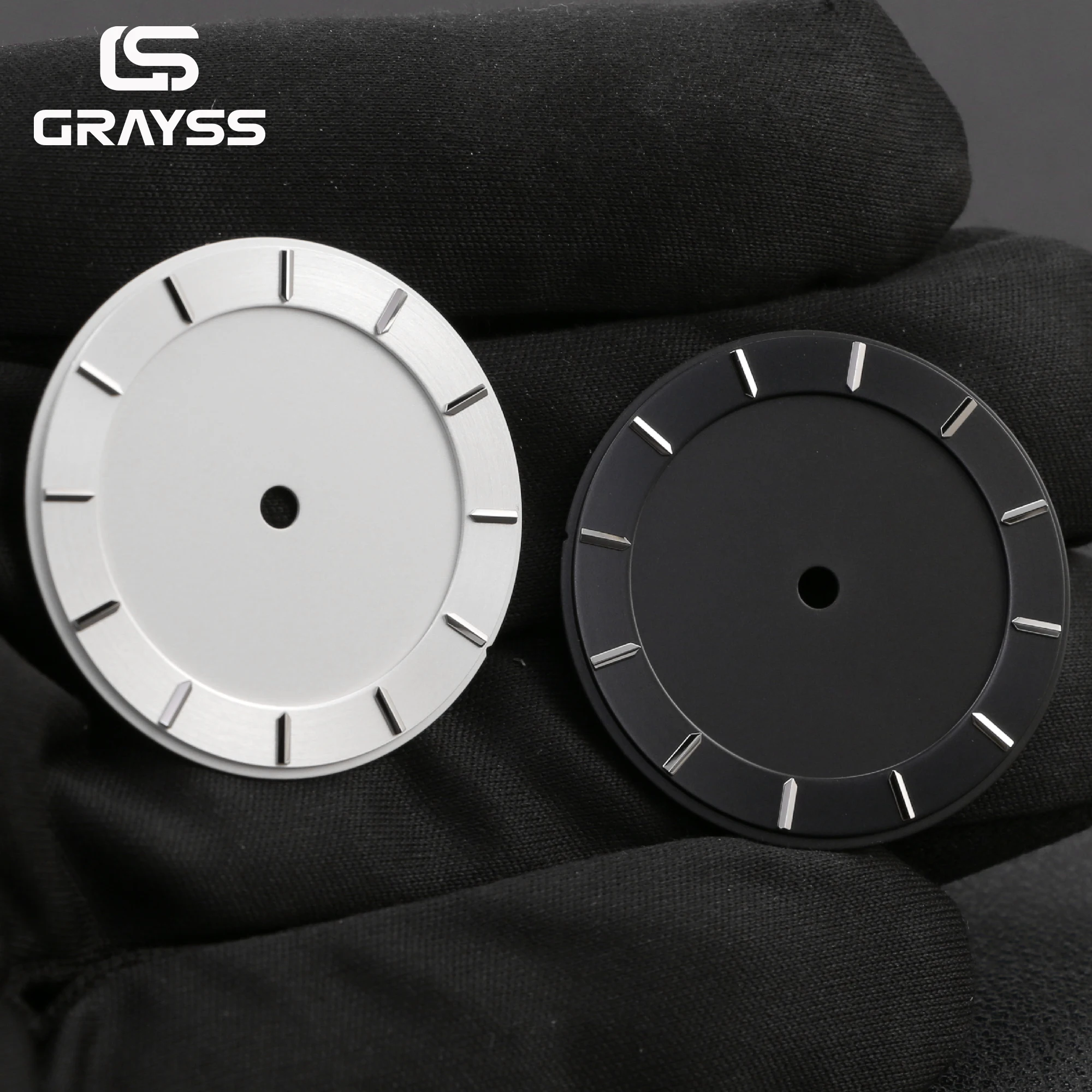 GRAYSS Nologo 31mm Minimalist Watch Dial with Long Bar Markers No Date Dial Face for NH35 PT5000 Miyota 8215 Automatic Movement