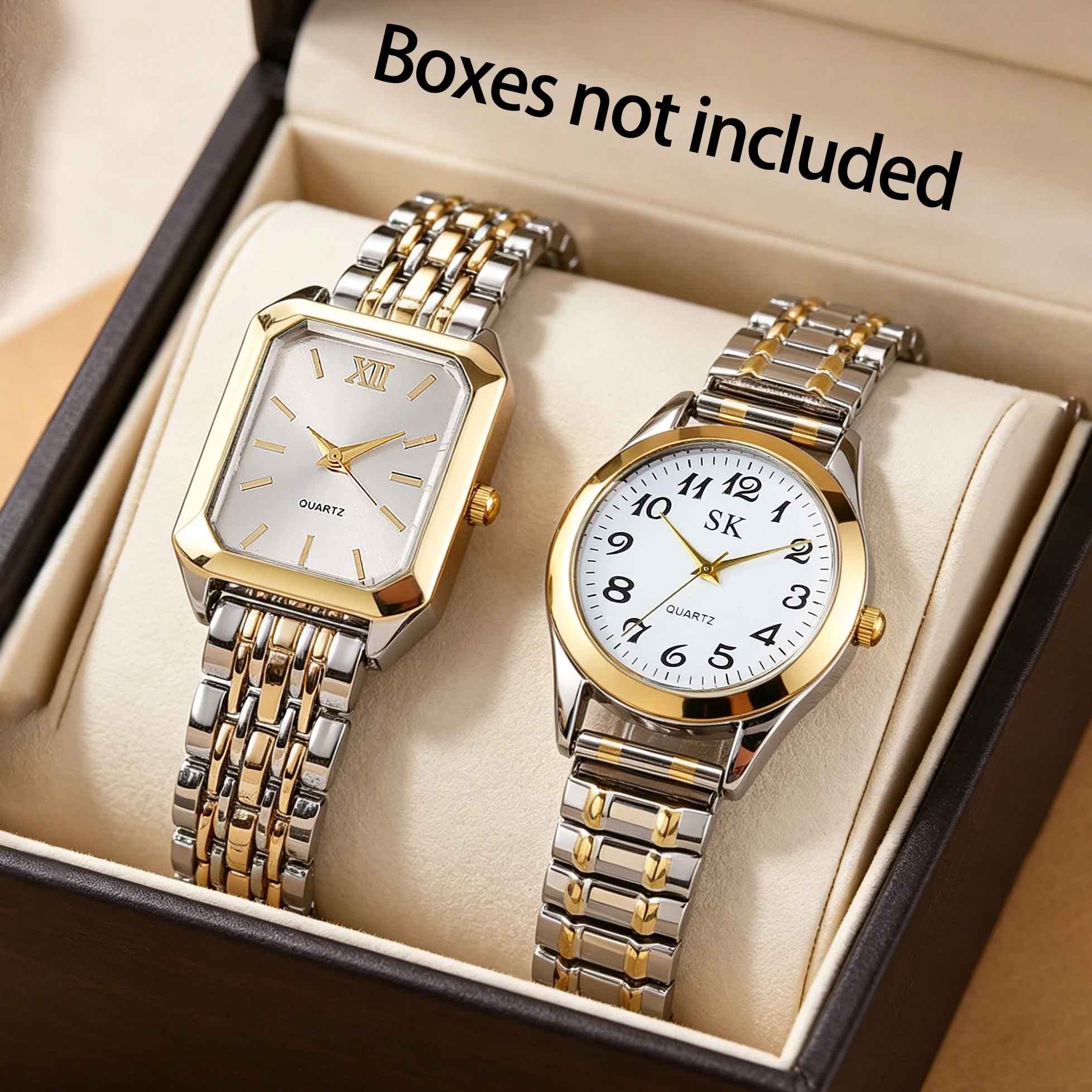 2-Piece Women's Gift Watch Set, Light Luxury and Exquisite, Trendy Casual Quartz Wristwatch with Elastic Strap, Suitable for Daily Wear, Festivals, Parties and Other Occasions, the Best Choice for Gifting