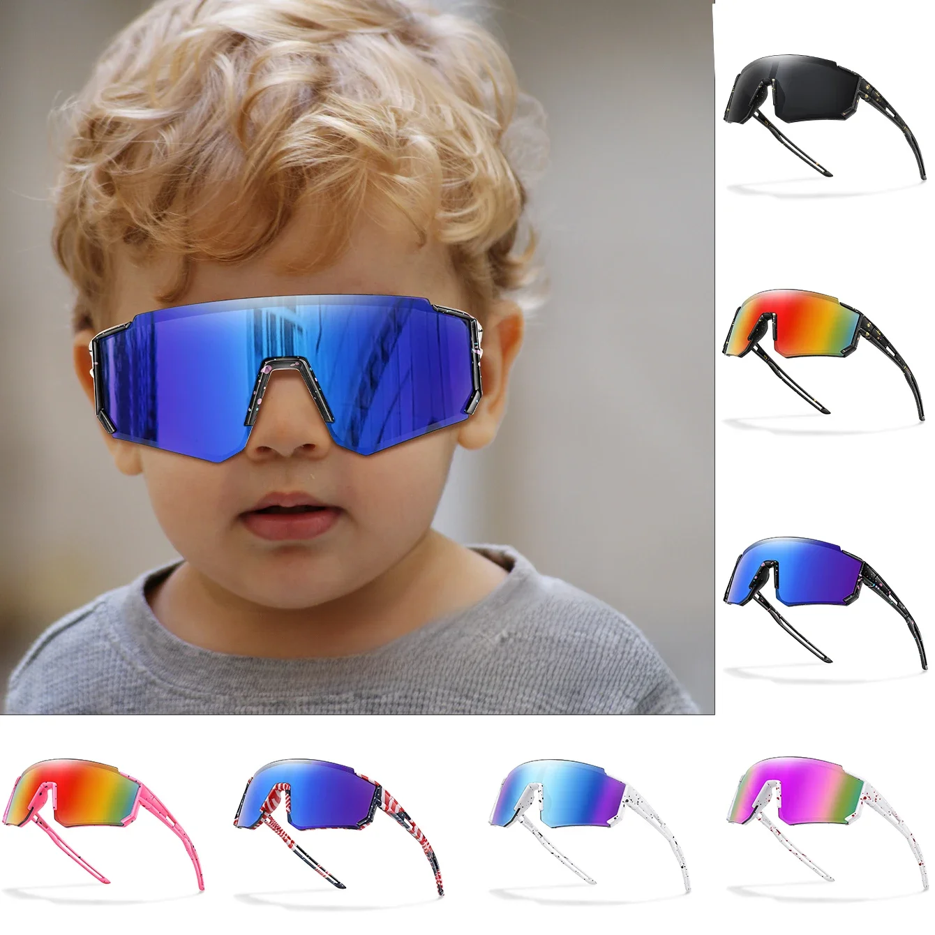 AliExpress 3-8 Year Old Children Outdoor Sunglasses Kids Boys Girls Bicycle Glasses UV400 Youth Sport Baseball