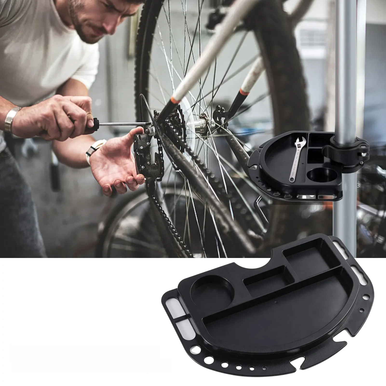 AliExpress Socket Organizer Tray Soldering Mat Multi Partition Work Tray Holder Plate For Workshop Tools And Parts Bike Work Stand Only