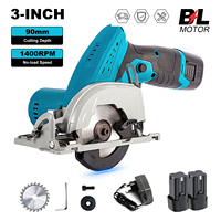 3-Inch 90MM Brushless Electric Circular Saw Lithium Battery Powered Handheld Oblique Cutting Electric Tool Suitable 20V Battery