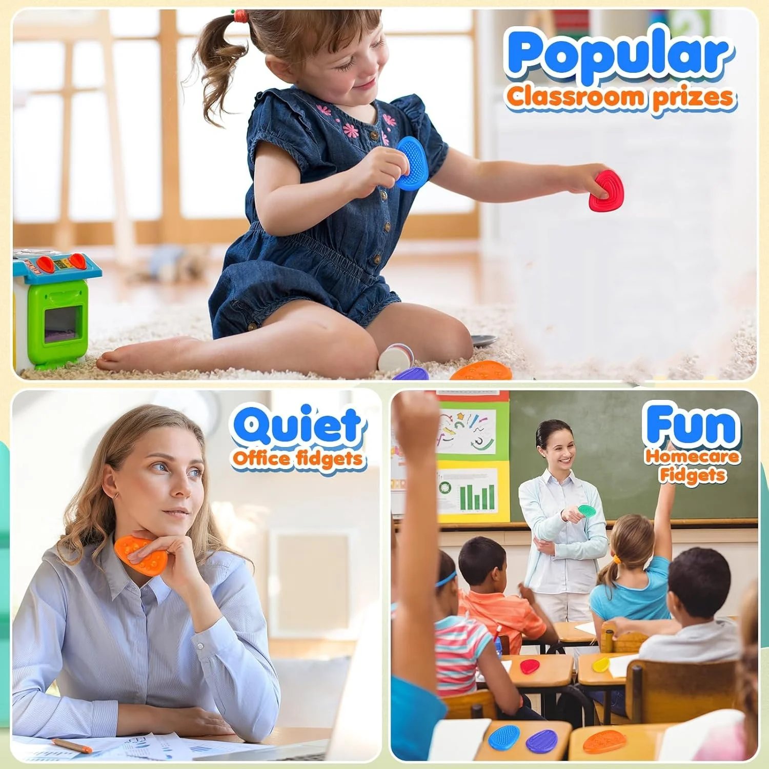 Fidget Toy Pietra sensoriale per bambini Autismo Kid Giocattolo calmante Dita Giocattolo di attività Giocattolo per alleviare l'ansia per adulti Pietra morbida colorata per preoccupazioni