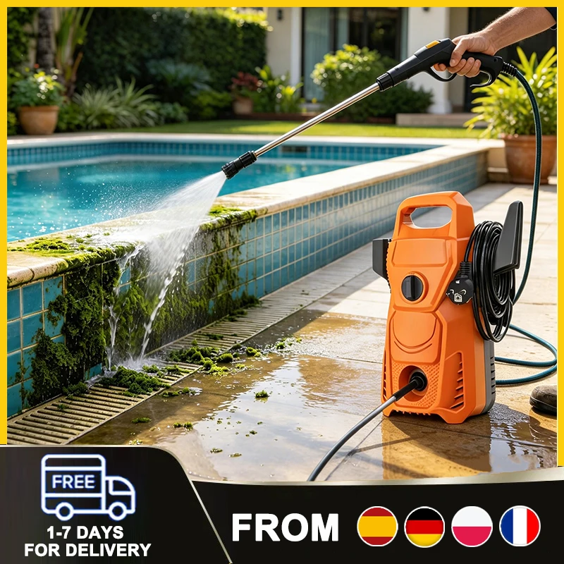 Nettoyeur haute pression 1500W 135 bars, 560 L/H avec buse réglable (0 ° /60 ° /160 ° Nettoyant multifonctionnel pour patios, voitures, jardins extérieurs