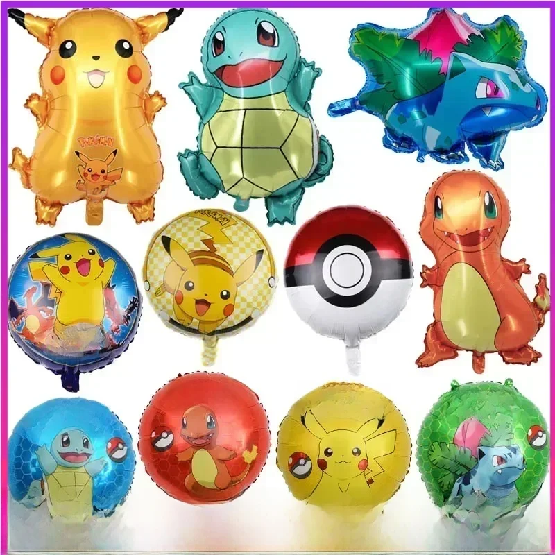 Ballon Pokemon Pikachu écureuil Bulbasaur, 1 pièce, figurine humaine, fournitures de décoration en aluminium, cadeau de fête d'anniversaire pour enfants