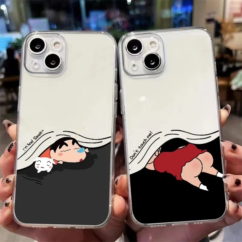Crayon Shinchan – coque de téléphone mignonne, pour Apple iPhone 15 16 Pro XS Max 13 14 Plus XR SE 7 8 12 11 Pro plus mat