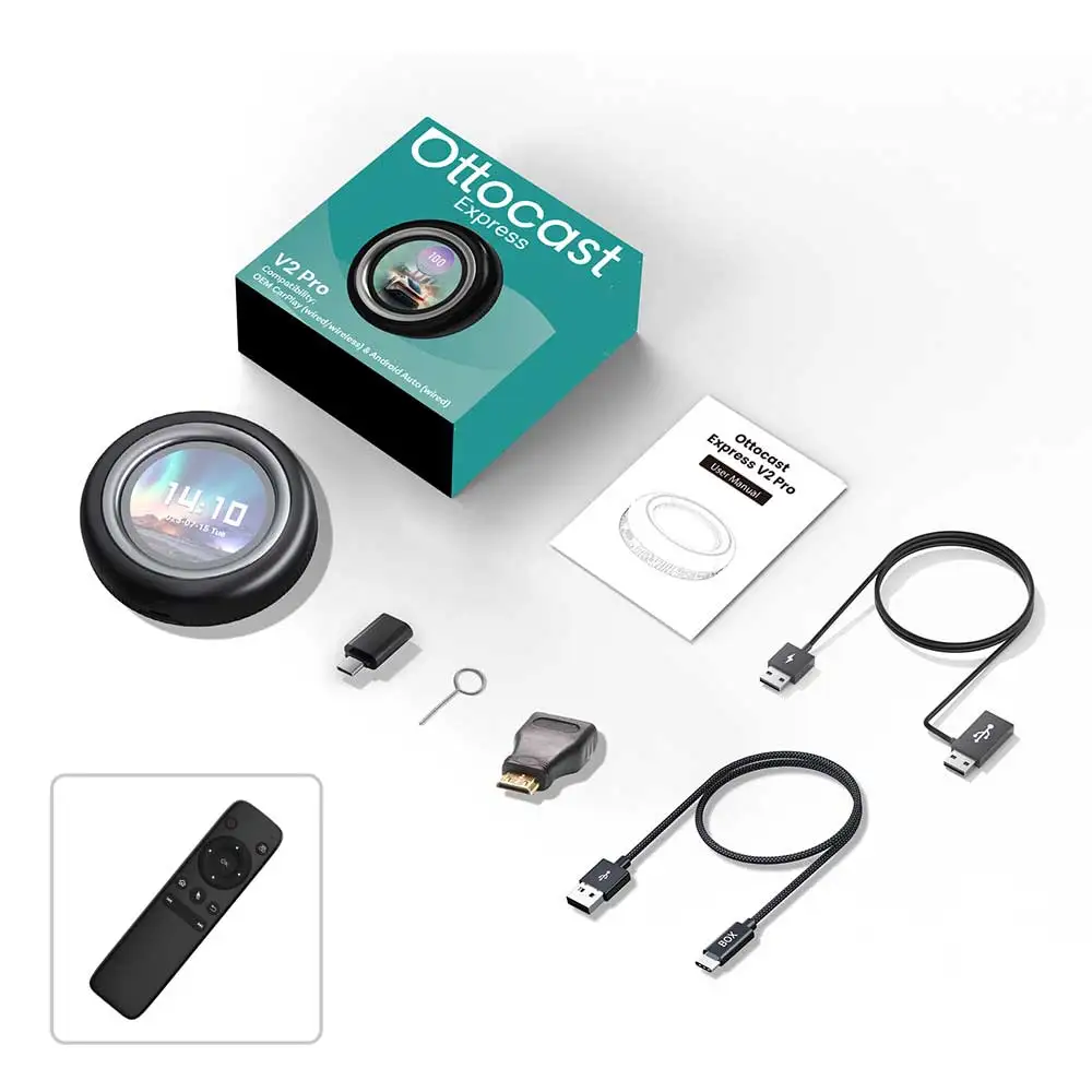OTTOCAST Express V2 PRO Android AI Box Wireless CarPlay Android