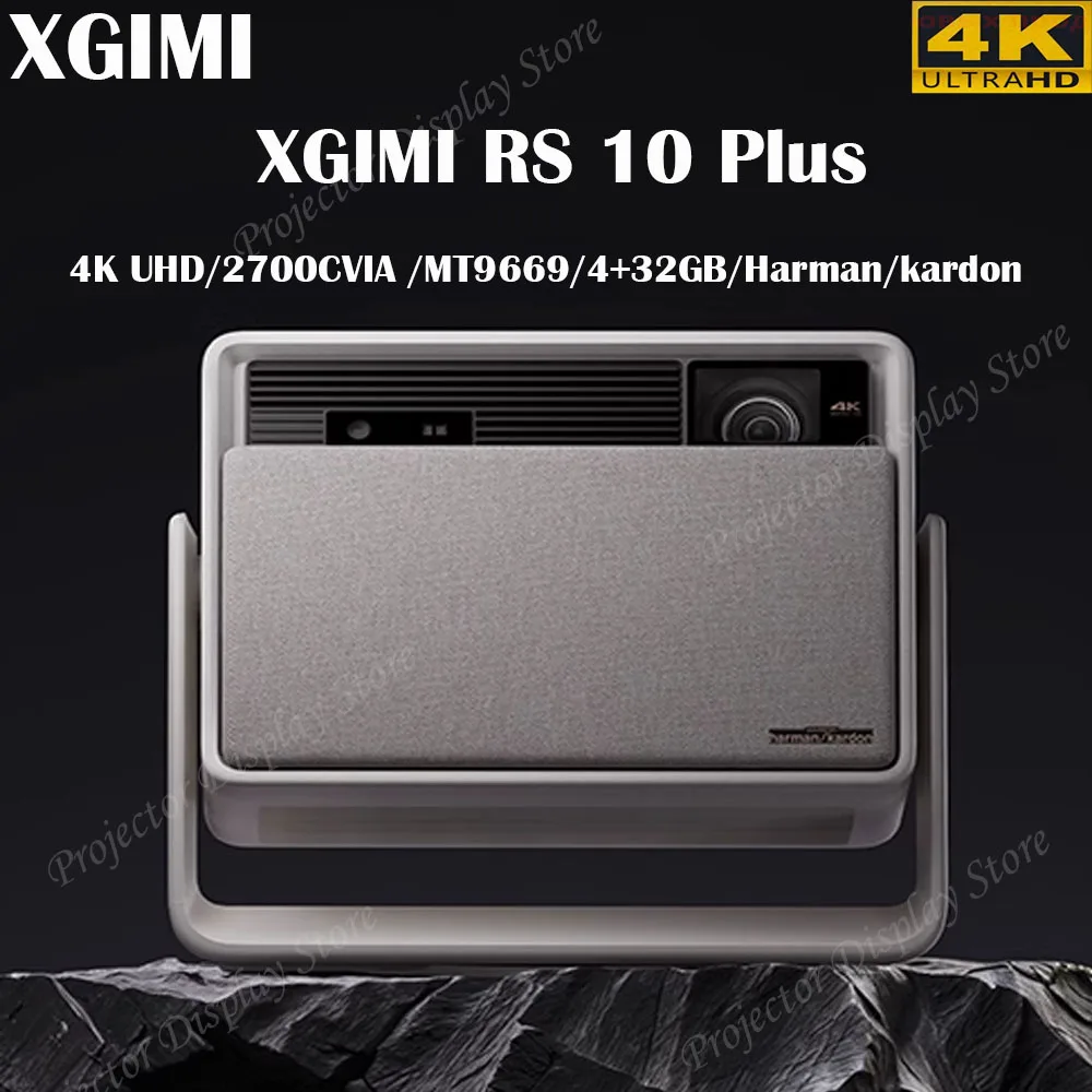 XGMI RS 10 Plus 4K Triple Laser Projector 2700CVIA Lumens PTZ 4+32GB Home Theater HDR 10 3D Android Wifi Cinema