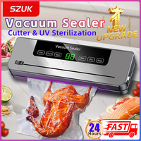 Food Vacuum Sealer Machine Kitchen Electric Food Sealing Machine Built-in Cutter Dry Wet With UV Food Vacuum Packaging Machine