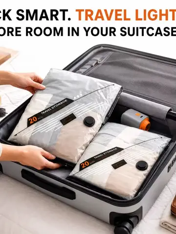 Electric Air Pump for Vacuum Seal Bags, Reusable Travel Space Saver Bags, Cordless Clothes Storage Compression Bag Organizer