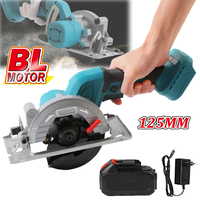 5Inch 125MM Brushless Mini Electric Circular Saw Cordless 0-45 ° Adjustbale Woodworking Power Garden Tool For Makita 18V Battery