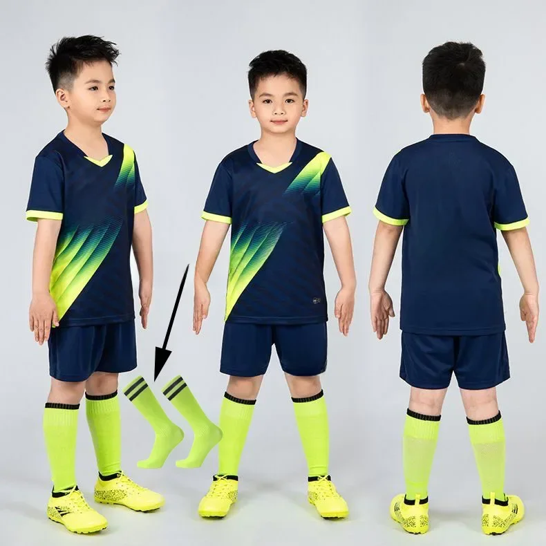 Jongens voetbalshirt trainingspak Kindvoetbal Sportuniformen Kinderen spelen bal Sportkleding Kits vest kindervoetbalpak Sokken 1 - afbeelding 2