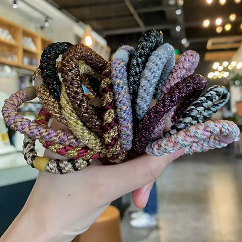 Moda proste podstawowe elastyczne gumki do włosów kucyk Holder Leopard Scrunchies pałąk dla dziewczyny kobiety akcesoria do włosów — zdjęcie 2