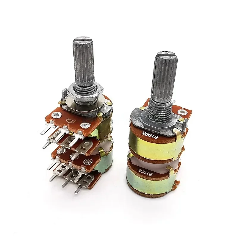 1szt WH148 Potencjometr 12pin B10Kx4 B50KX4 B100KX4 Audio 4-kanałowy przełącznik głośności 25mm 20mm 15mm Śliwkowy wałek — zdjęcie 2