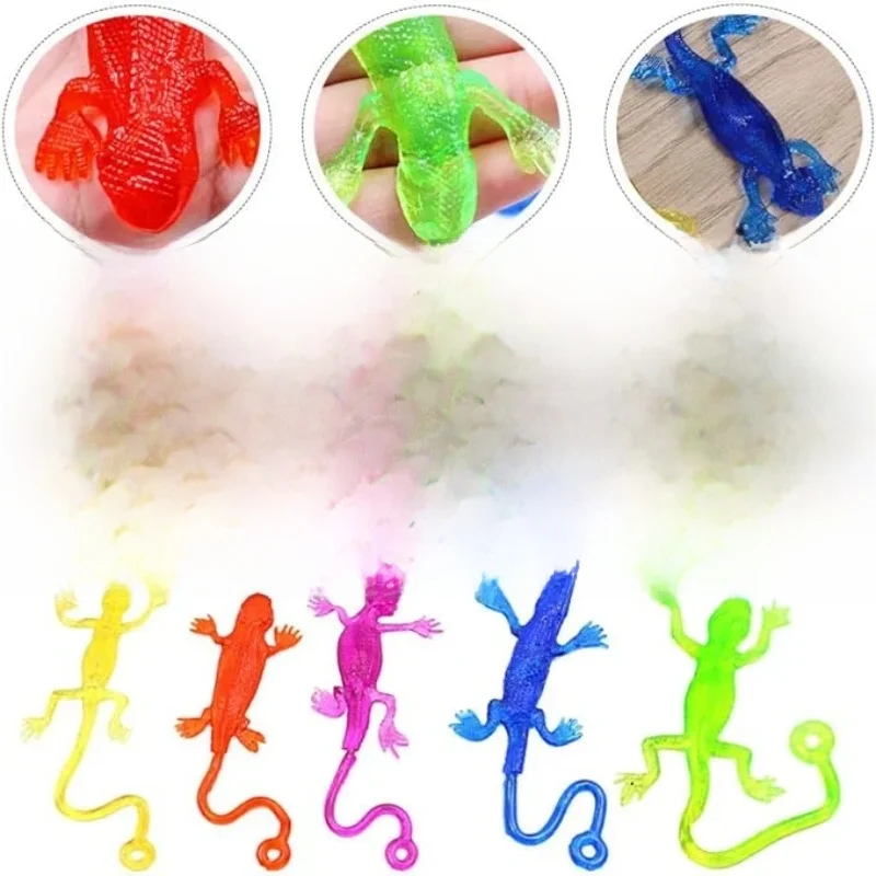 Jouets de lézards collants extensibles, Mini lézards collants amusants, jouets de lézard TPR pour enfants, cadeaux de fête, remplissage de sacs cadeaux de pâques