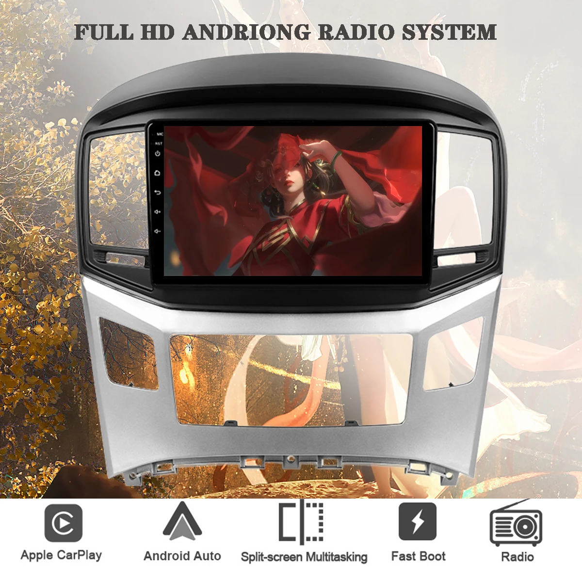

Android 14 8G+128G 2 Din Car DVD GPS Player For Hyundai H1 Grand Starex 2016+ Navigation Raido FM AM Multimedia Tape Recorder