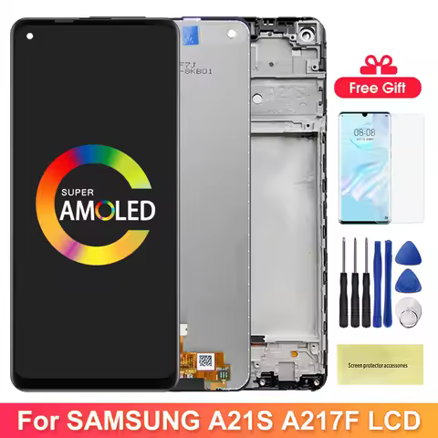 6.5" A21S Display Screen for Samsung Galaxy A21S A217 A217F/DS Lcd Display Touch Screen Digitizer with Frame Replacement