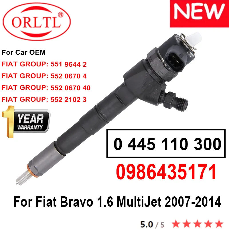 0445110300 0 445 110 300 Common Rail Injector 55196442 55206704 552067040 5522102 FOR FIAT GROUP Bravo 1.6 MultiJet 2007-2014