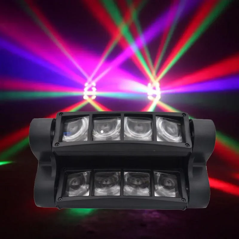 Mini LED 8x3W RGBW Moving Head Licht LED Spider Beam Bühnenbeleuchtung DMX 512 Spider Licht Gut für DJ Nachtclub Party