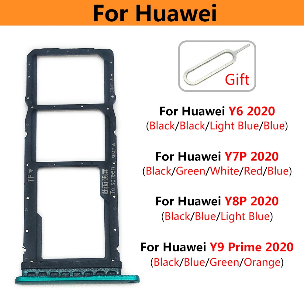 

10 Pcs SIM Tray Slot Holder Replacement Part For Huawei Y6 Y7P Y8P 2020 Y9 Prime 2019